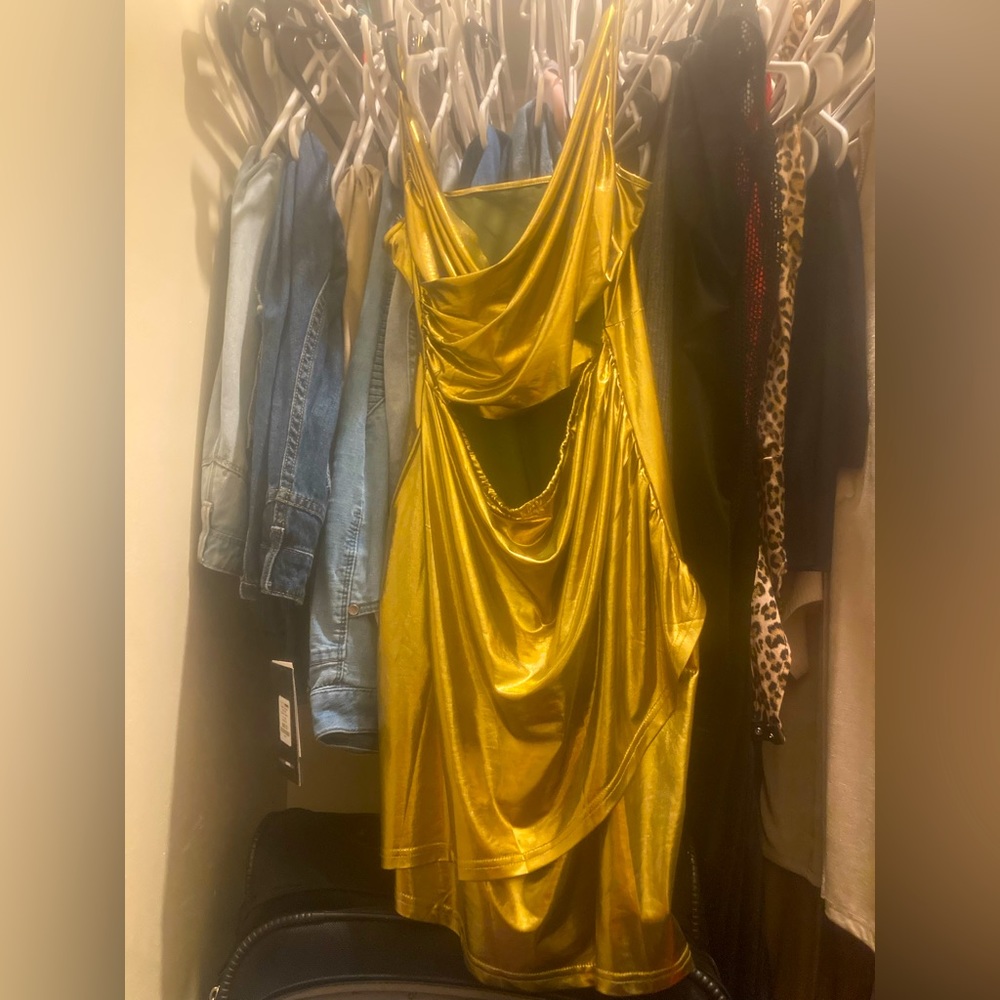 Sexy Gold cut out dress